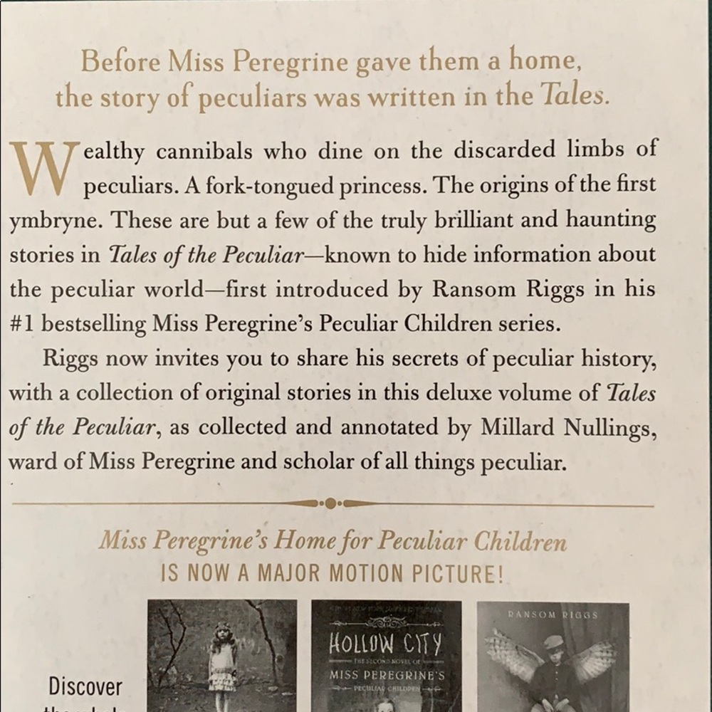 SALE!! Fantasy. Peculiar stories. Ransom Riggs Like New. - Picture 8 of 9